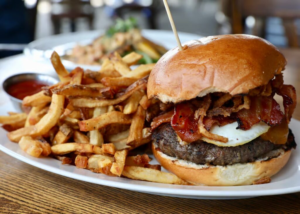 Steak burgers and fries in Vancouver